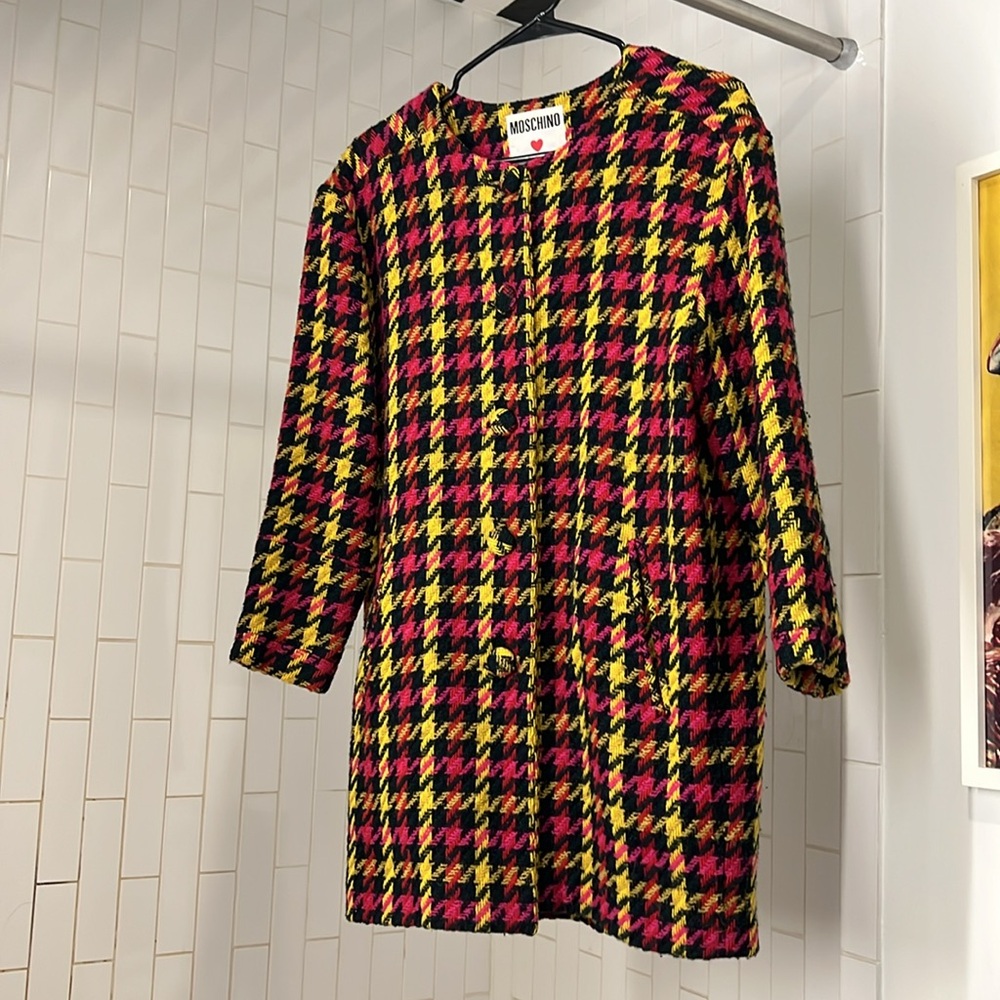 Vintage Love Moschino Women's Houndstooth Lightweight Coat - Picture 9 of 9